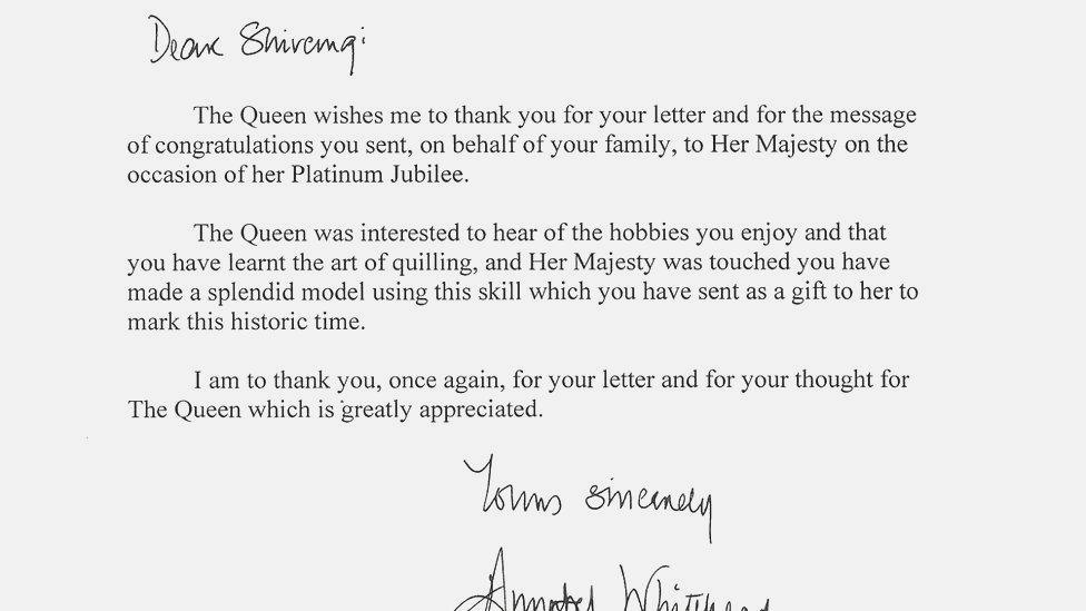 Queen's letter