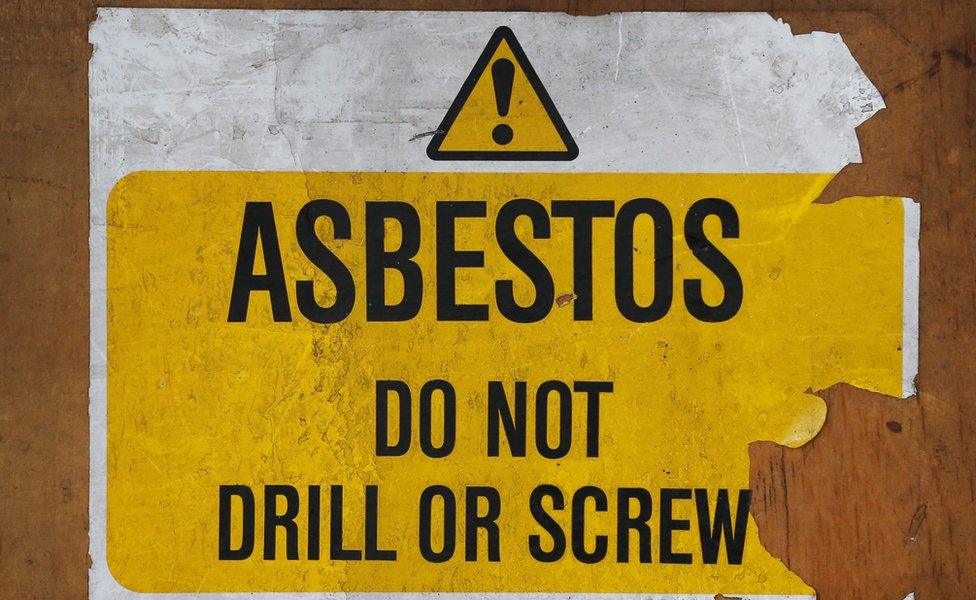 Asbestos danger sign