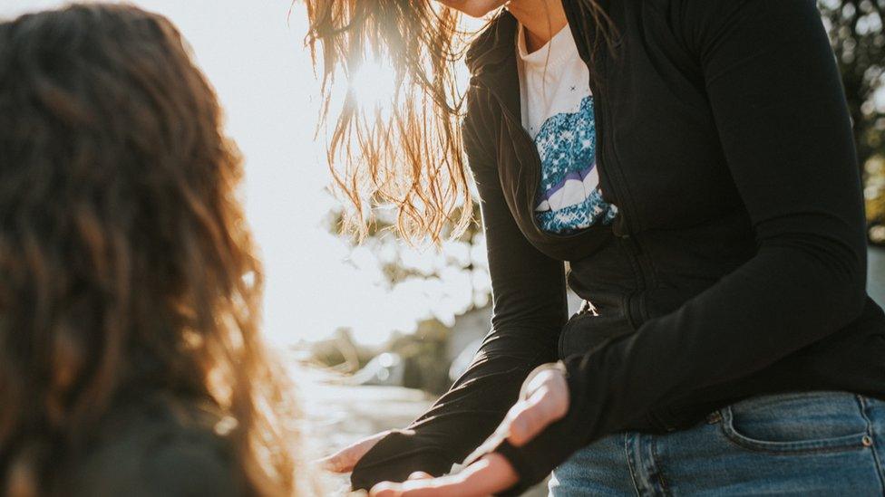 Stock image of woman and child