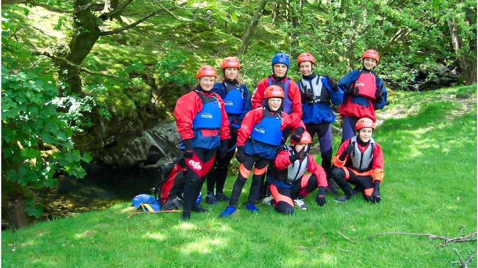 Pupils enjoy gorge walking in Wales, before the pandemic