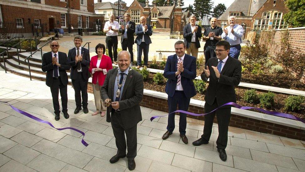 Ribbon cutting ceremony for Braintree's new sensory garden