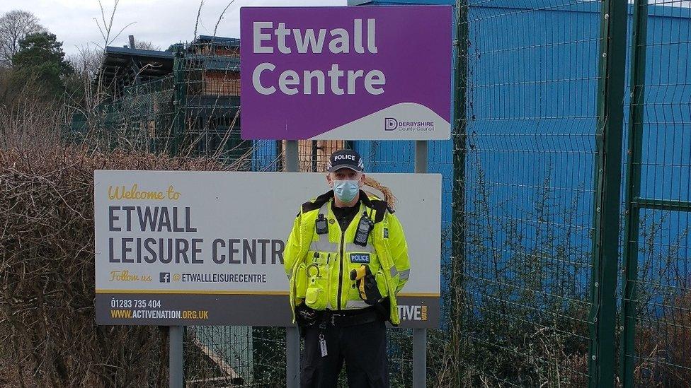 Police at Etwall Leisure Centre