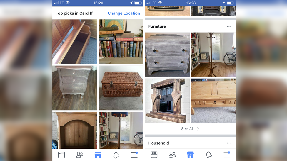 Facebook Marketplace adverts in Cardiff