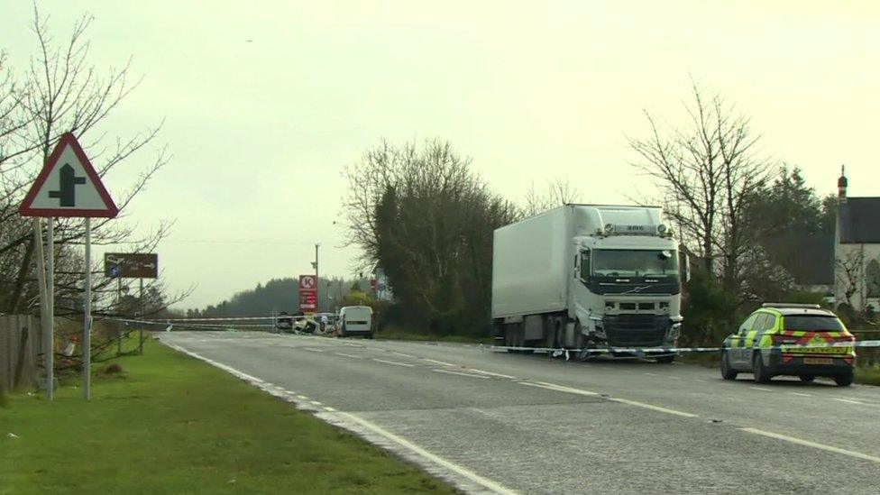 The scene of the crash on the Omagh Road in Garvaghy