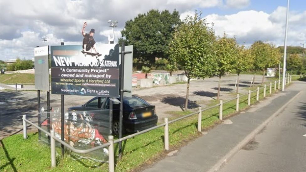 The skate park on Holmer Road