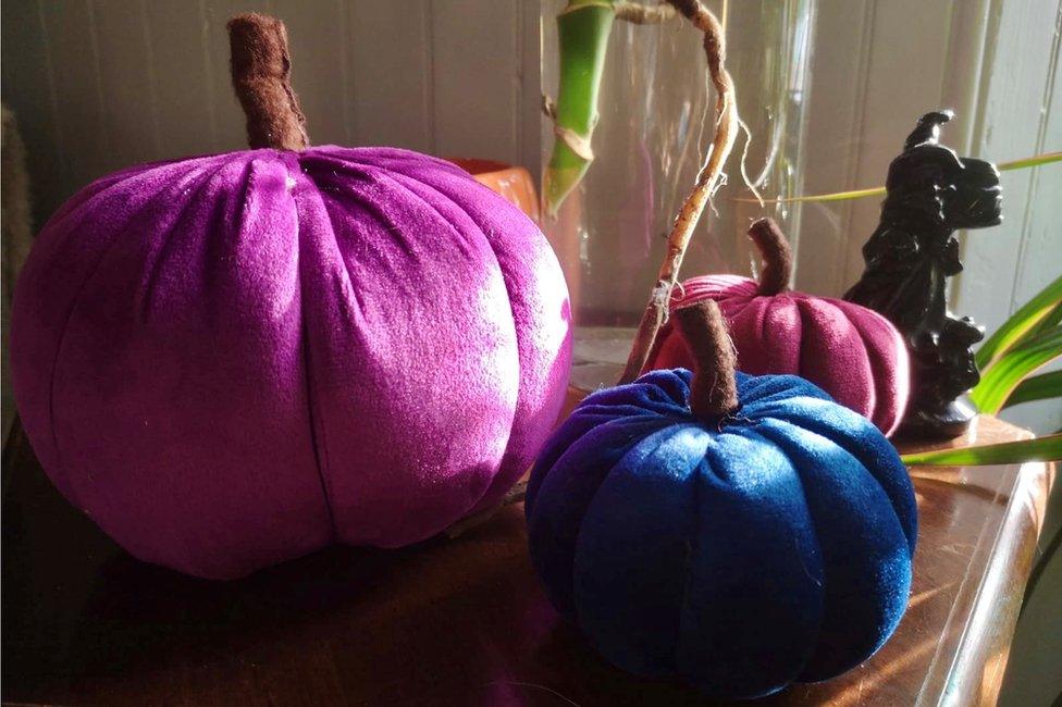 Felt pumpkins in Tonks Brown's house