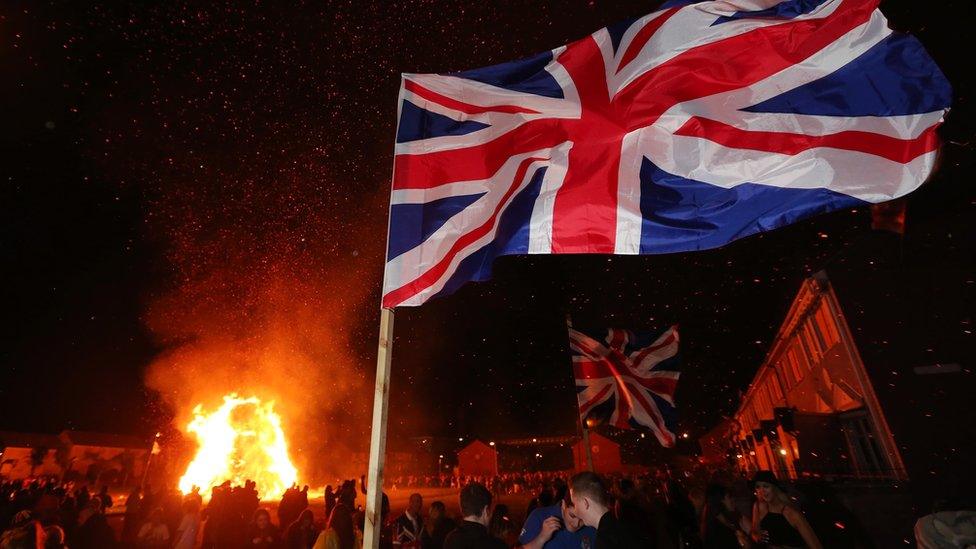 Lower Shankill bonfire