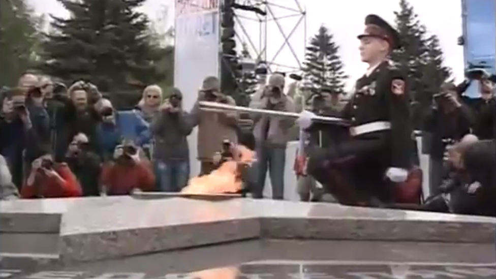 Lighting the eternal flame, Omsk, 2015