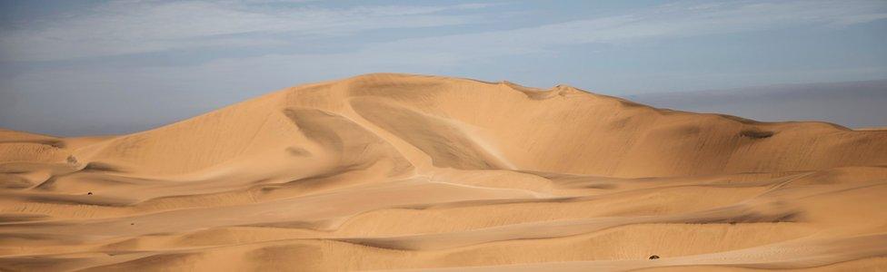 A general view of sand dunes and desert area of the Dorob National Park, part of the Namib desert, 17 February 2016 on the outskirts of Swakopmund, Namibia