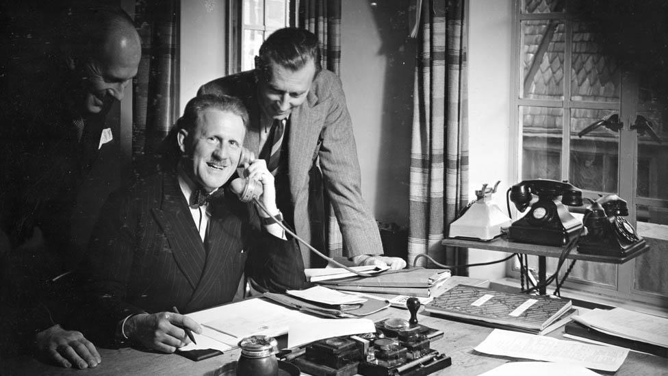 BBC Announcers Room in 1938