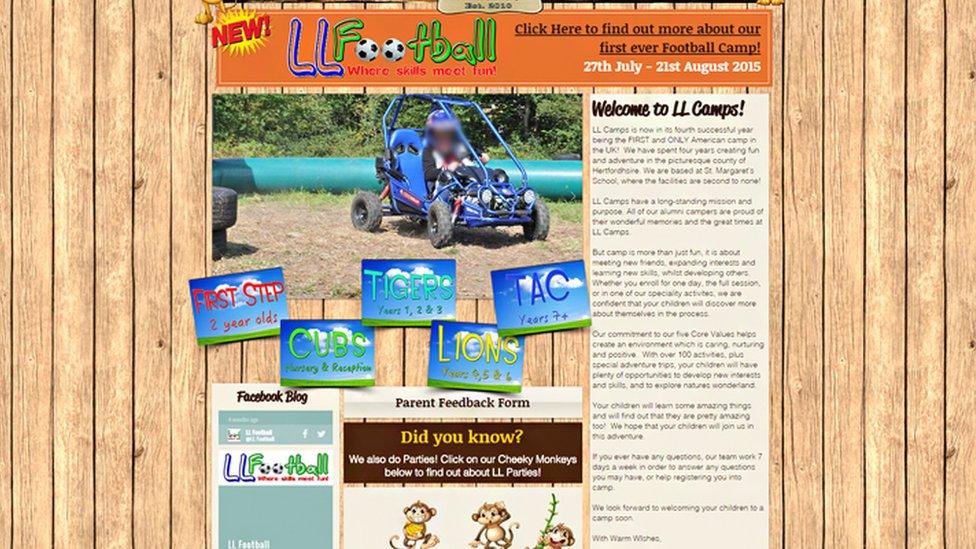 LL Camps website