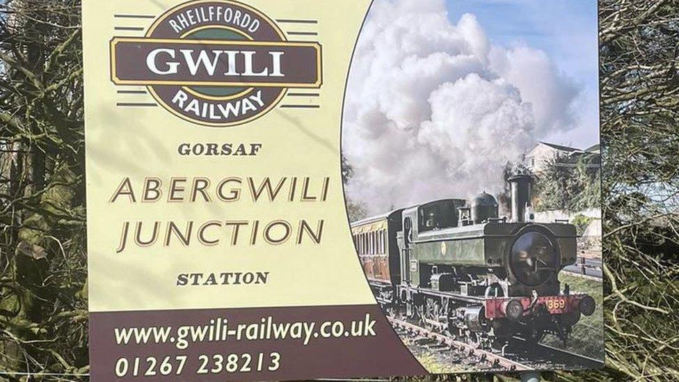 Abergwili Junction sign