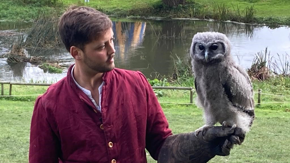 Bernie the owl with Ben Kniveton