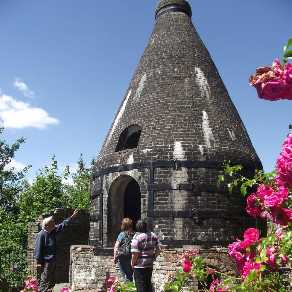 a restored bottle kiln at Nantgarw china works