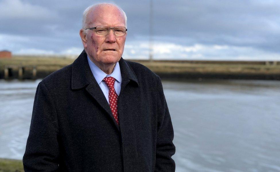 Former Labour MP Ronnie Campbell in Blyth next to the sea