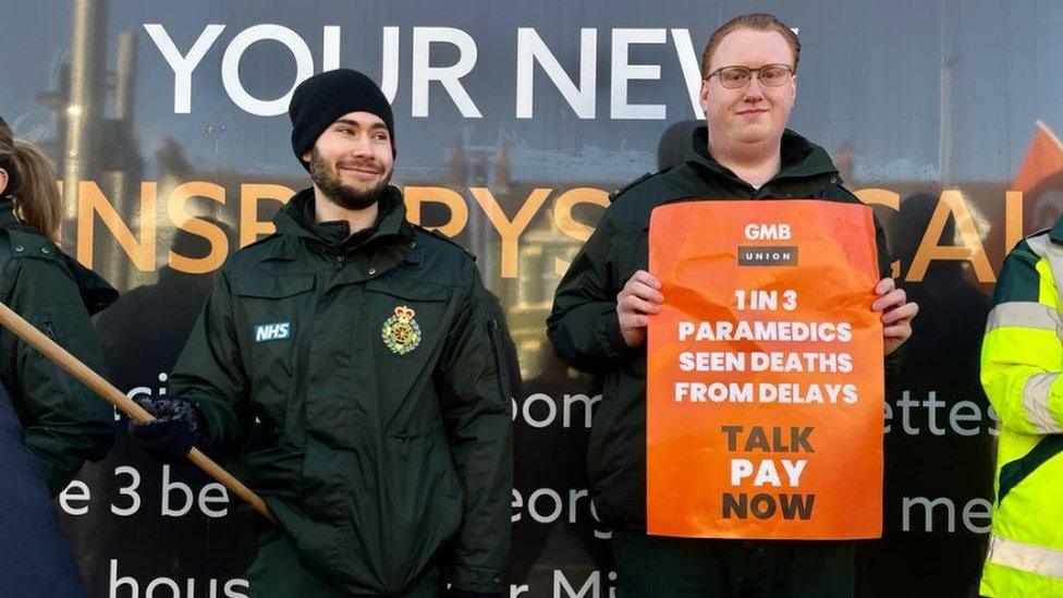 GMB union members on strike