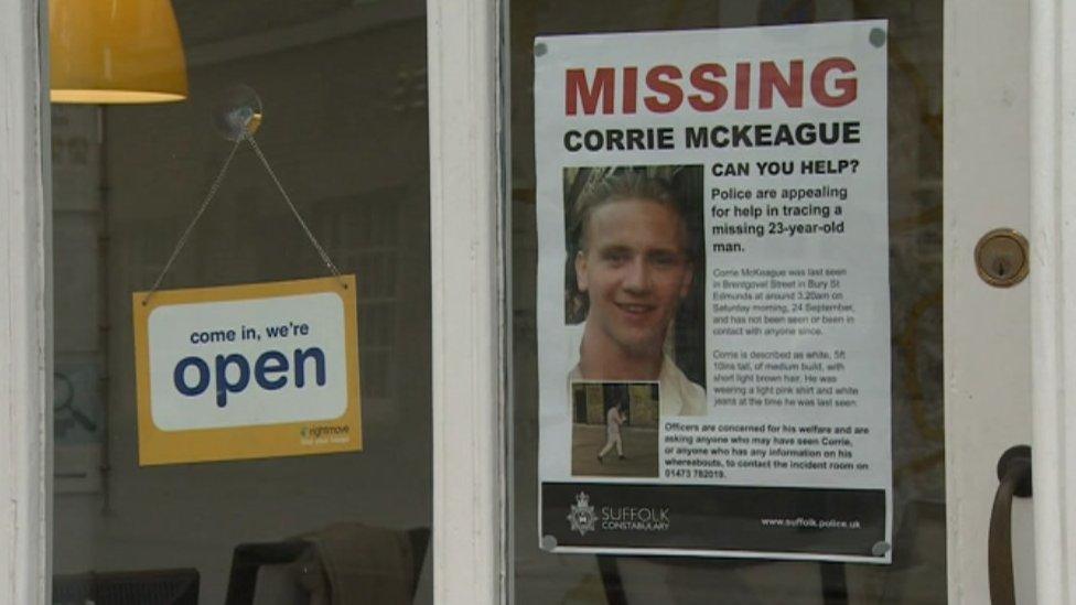 A Missing Corrie Mckeague poster