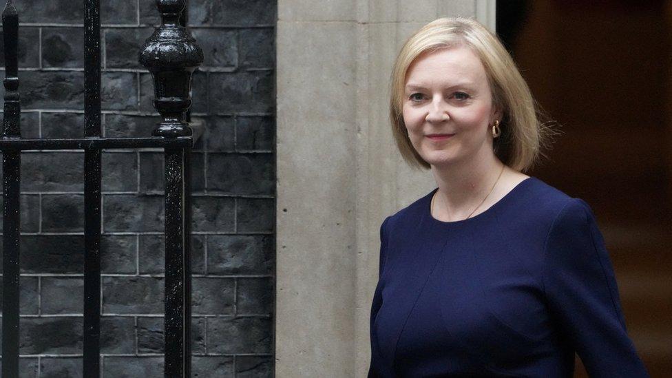 Prime Minister Liz Truss seen leaving 10 Downing Street