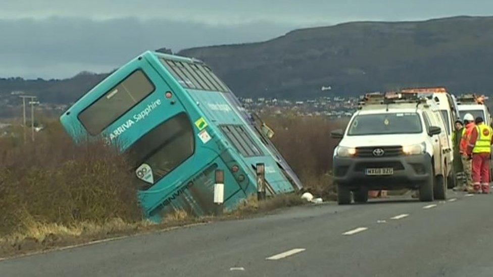 Bus crash Denbighshire