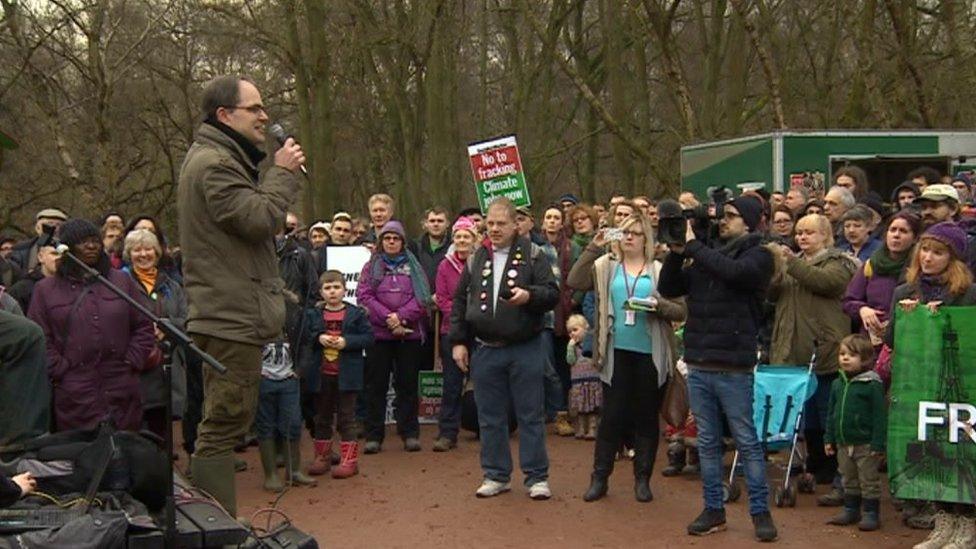 Protestors in Sherwood Forest