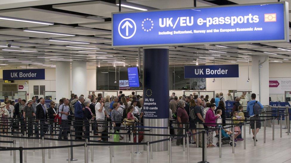 Passport control at Gatwick