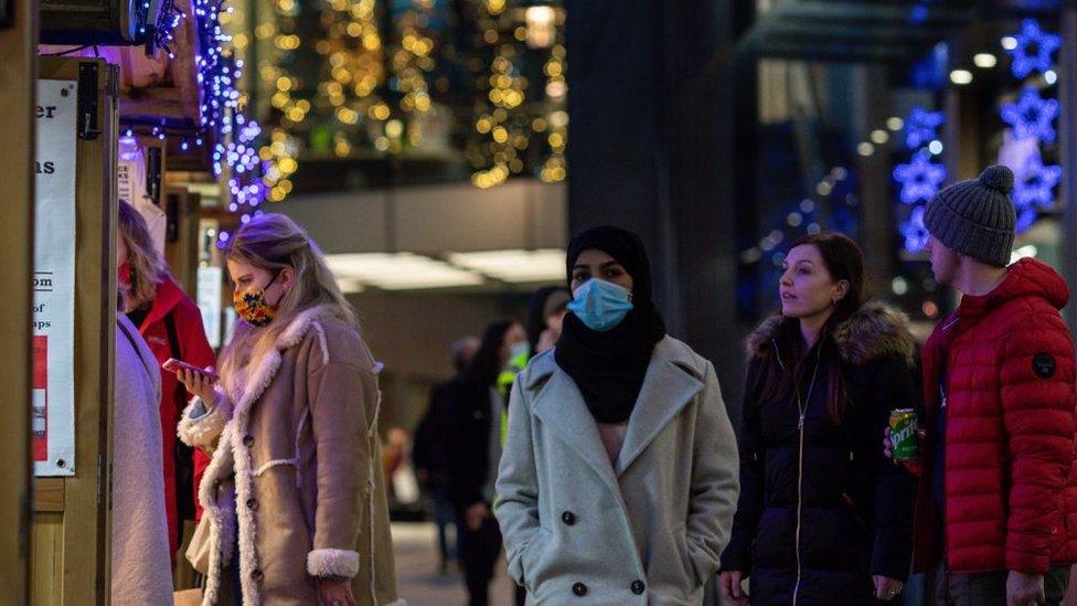 Woman in Christmas markets