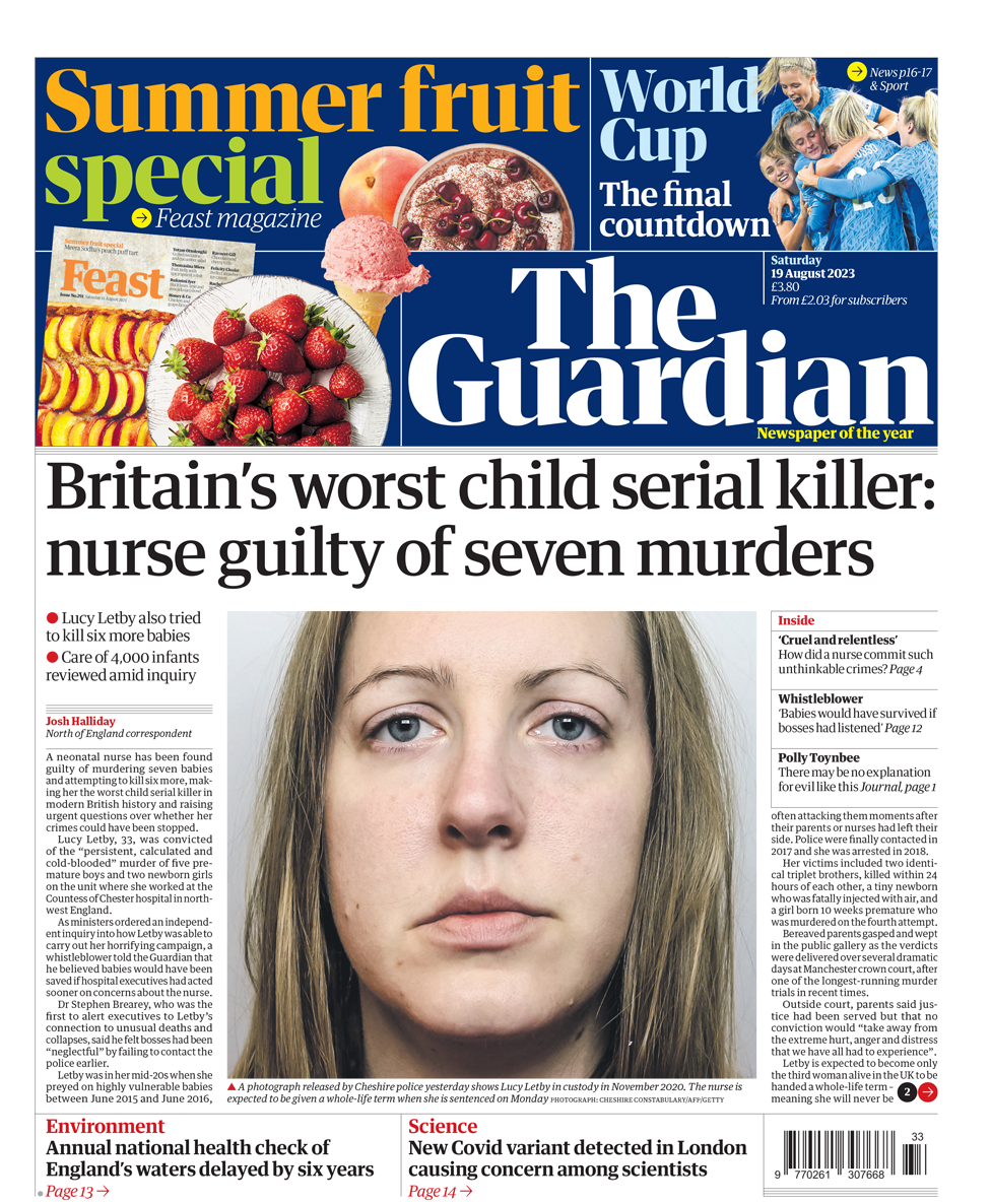 Guardian front page