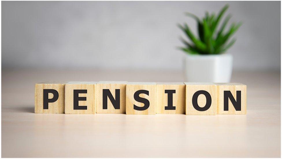 The word pension written out in blocks