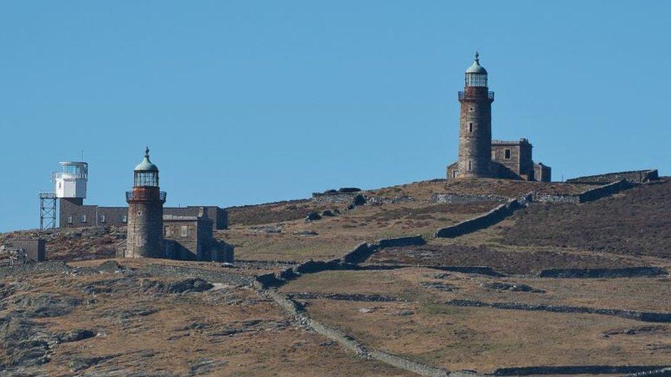 Historic lighthouses on the Calf of Man