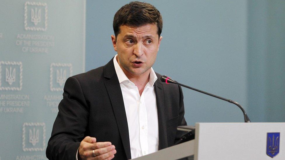 President Zelensky speaks during a press conference on 1 October