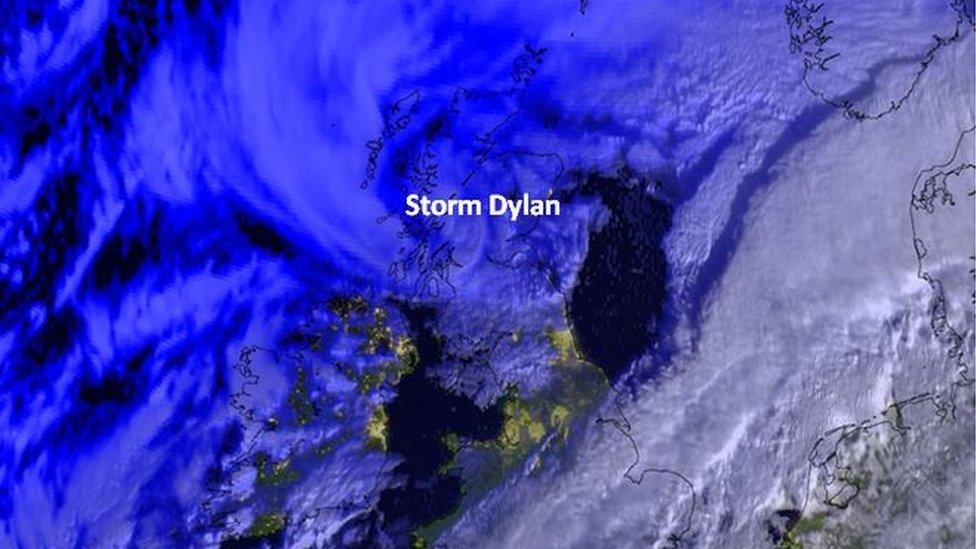 Met Office image of Storm Dylan