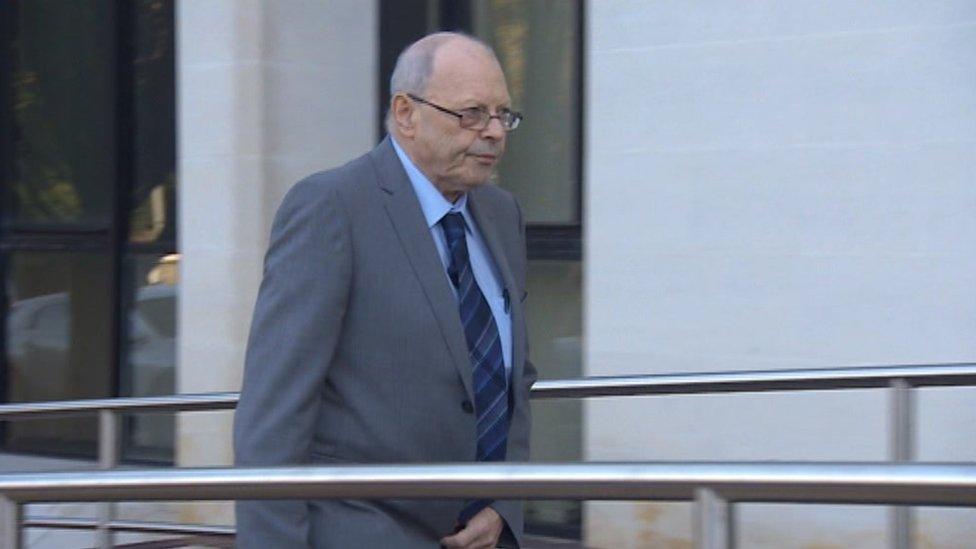 Geoffrey Bran arriving at Swansea Crown Court