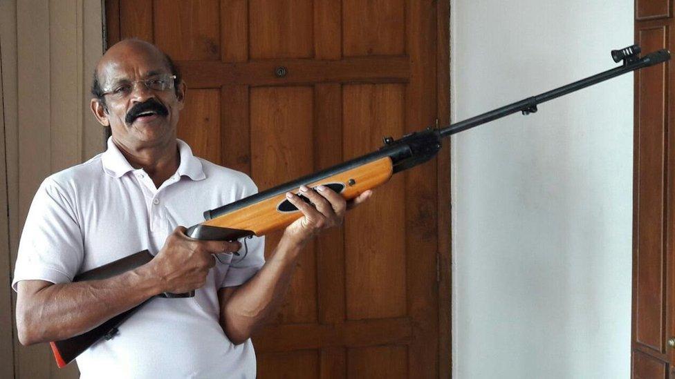 Jose Maveli with his airgun