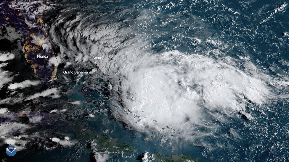 Aerial image of Tropical Storm Humberto