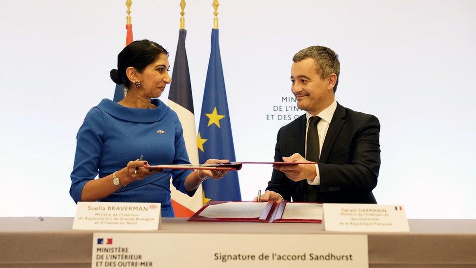 Suella Braverman and France's Gérald Darmanin