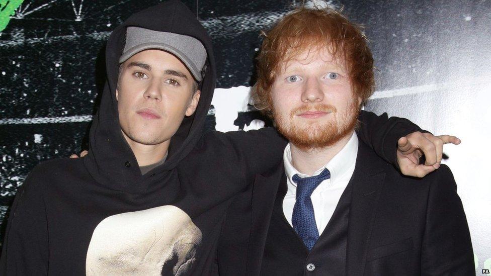 Justin Bieber and Ed Sheeran