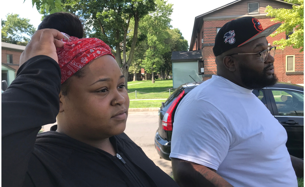 Debowrah Yisrael, left, and Joquin Paskel, wonder what will happen if the highway is torn down