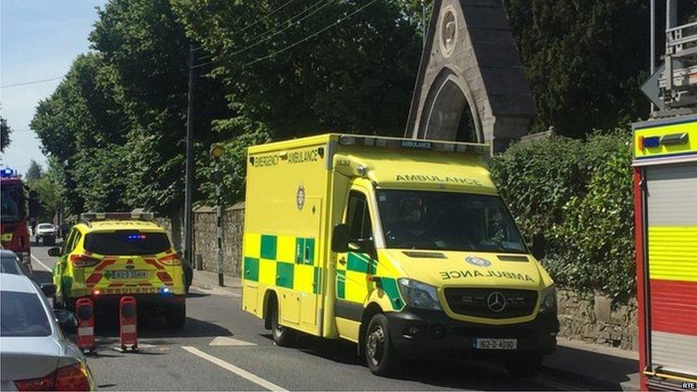 Ambulance at church