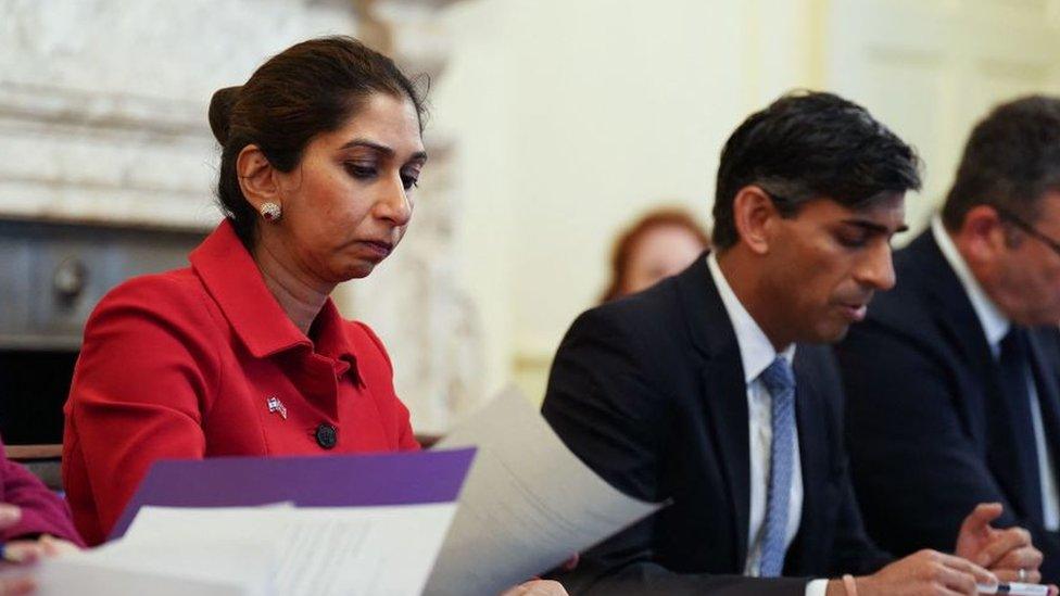 Home Secretary Suella Braverman and Prime Minister Rishi Sunak