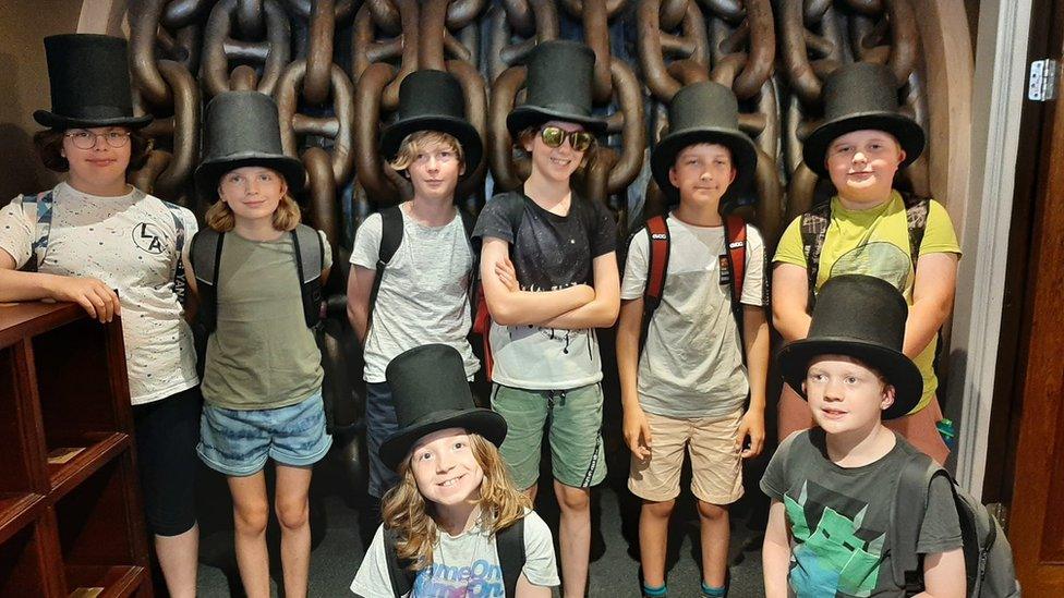 Pupils on a school trip to Bristol