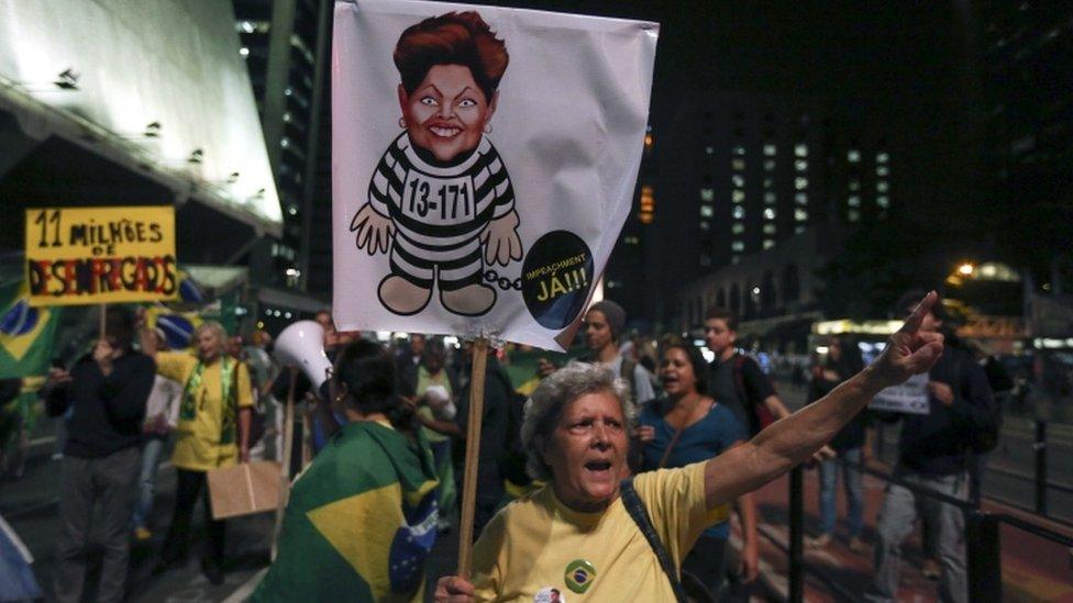 Anti-Rousseff protest in Sao Paulo, 9 May 16