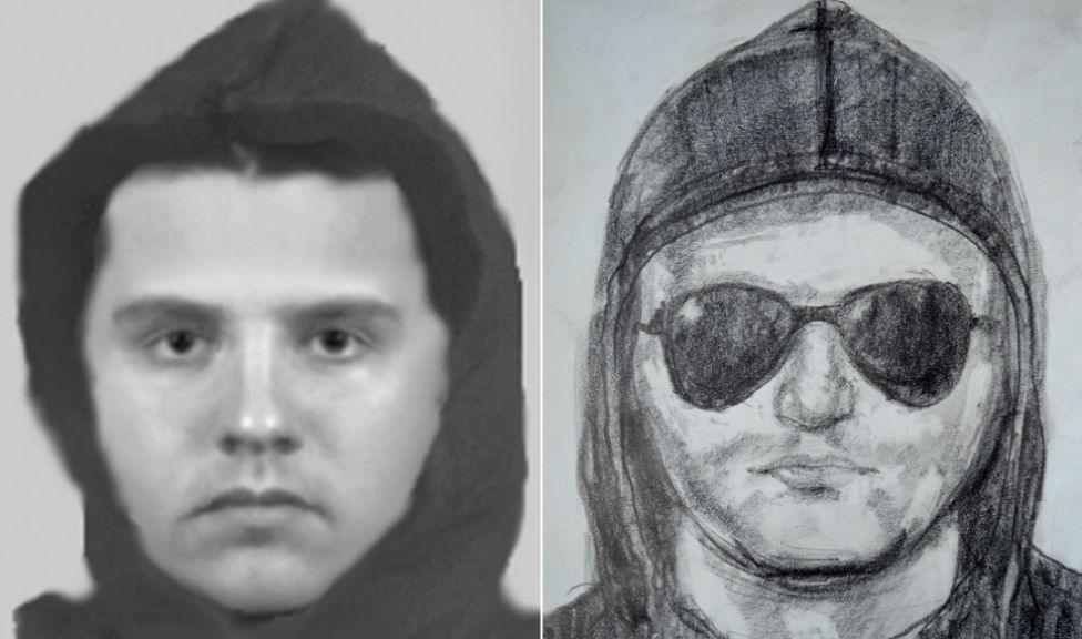 E-fit and drawing of rape suspect