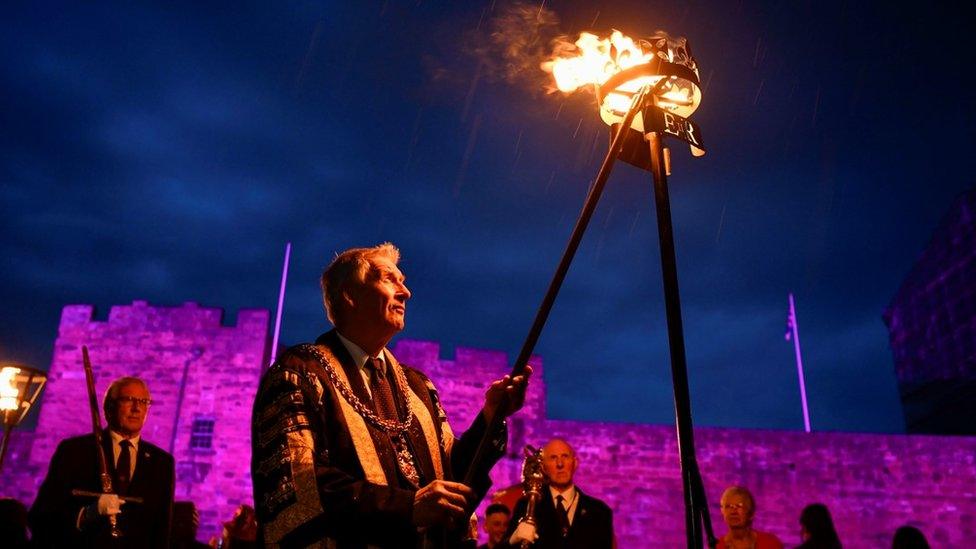 Beacon lit at Carlisle Castle