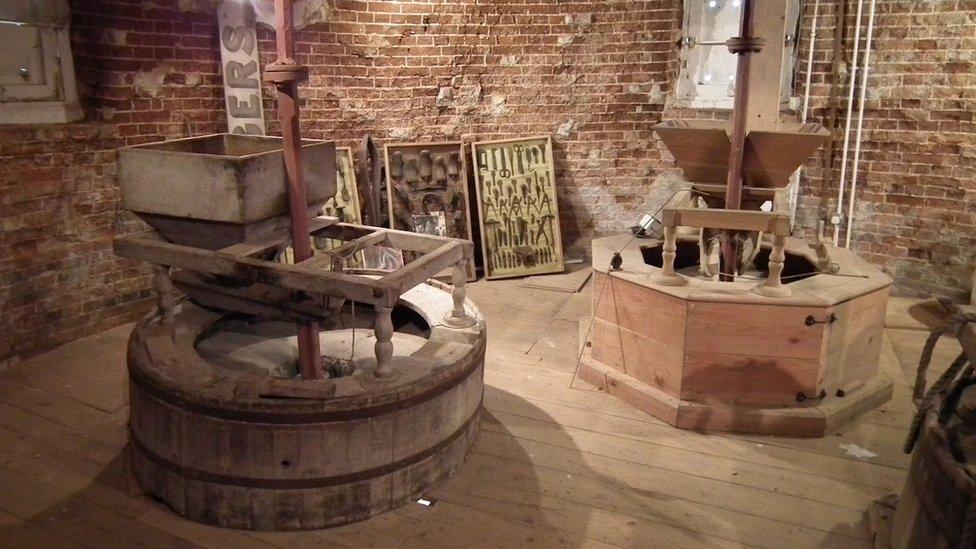 Machinery inside John Webb's Windmill