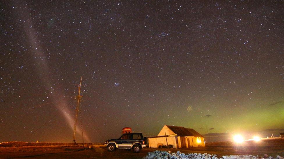 Steve photographed from the Isle of Lewis