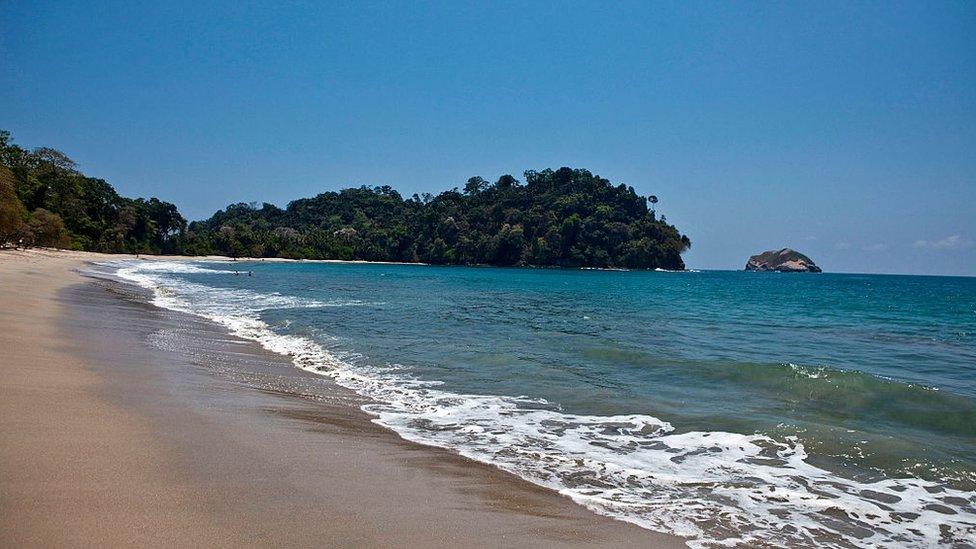 The beach at Manuel Antonio National Park in Quepos, Costa Rica