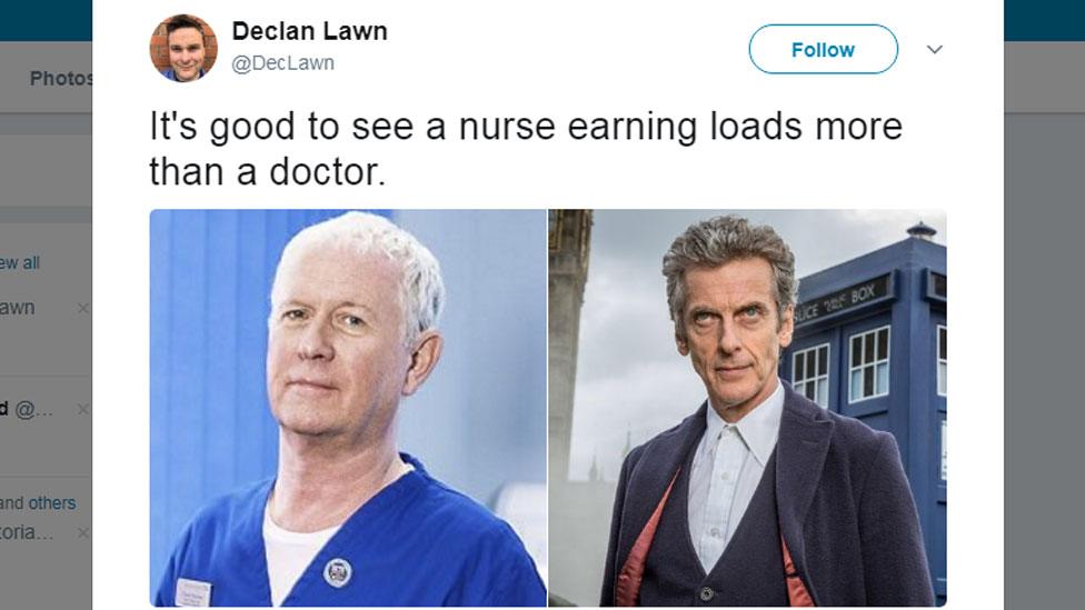 It's good to see a nurse earning loads more than a doctor