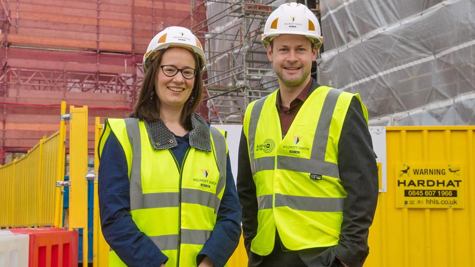 Lotte Wakeham and Roddy Gauld during the Bolton Octagon redevelopment