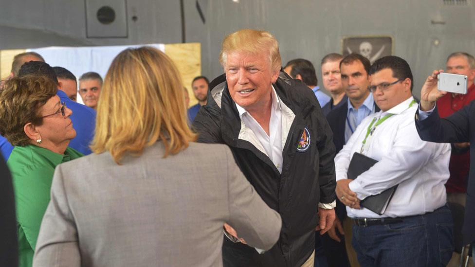 San Juan Mayor Carmen Yulin Cruz and Mr Trump