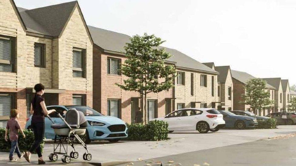 Artist impression of canalside homes